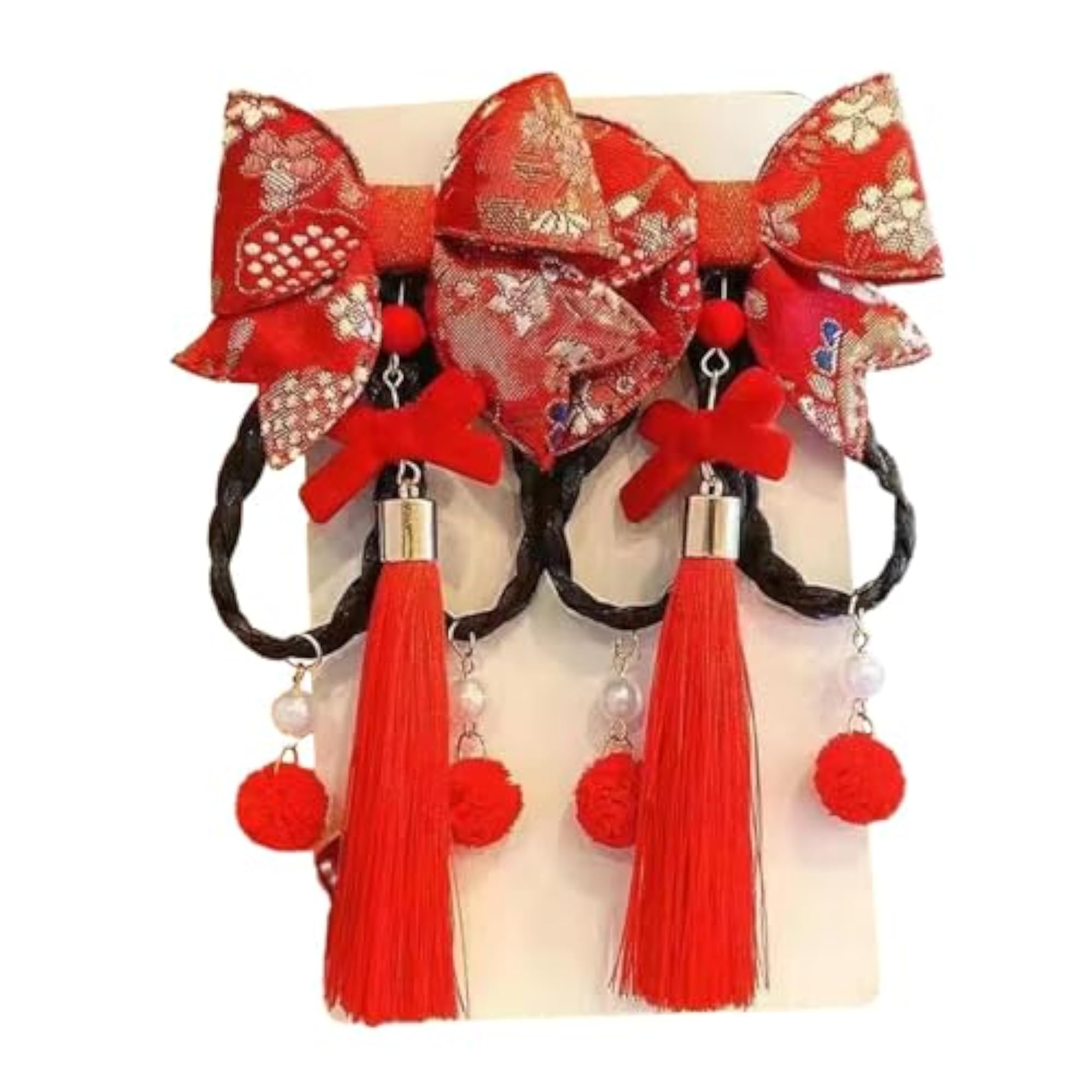 2x New Year Hair Clips Chinoiserie Barrettes
